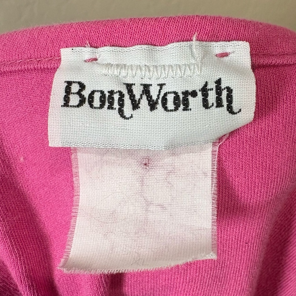 BonWorth Pink Vintage Tank Top with Parrot and Palm Tree Embroidery Women XL - Picture 5 of 5